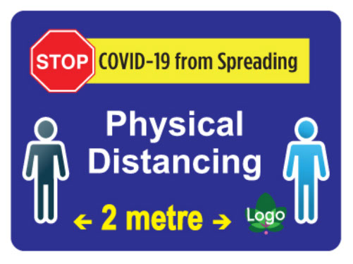 50% Discount on Physical Distancing Floor Decals Stickers Sign - maintain 6 feet / 2 metre distance