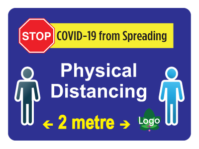 50% subsidy on Physical Distancing Floor Decals Stickers Sign - maintain 6 feet / 2 metre distance